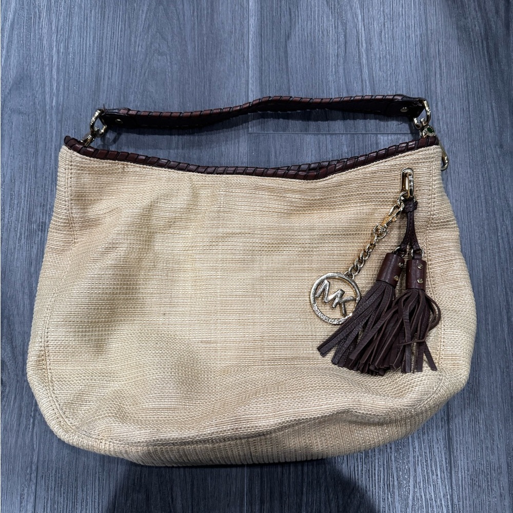 Michael Kors Tan Hobo Bag with Brown Accents